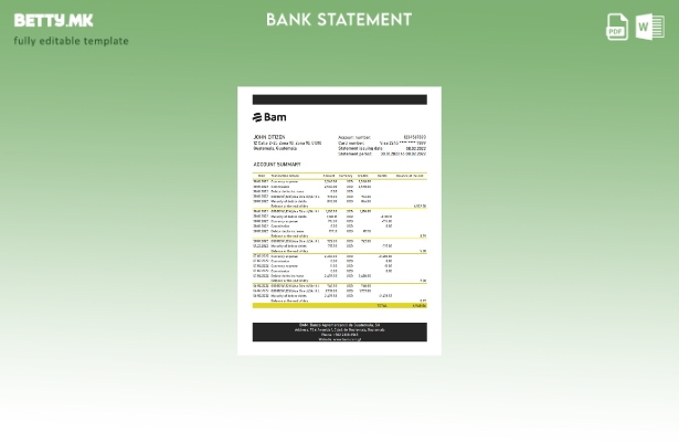 модерен стил Гватемала Agromercantil извод од банкарски ексел шаблон